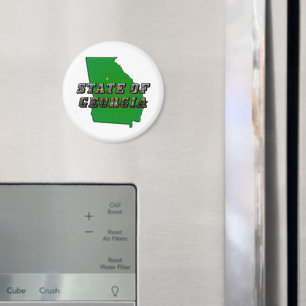 Íman Contorno do Mapa do Estado da Geórgia e Texto da I