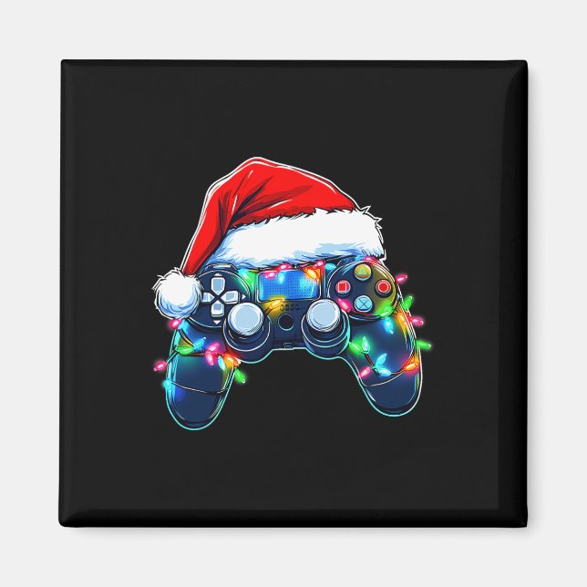 Íman Controlador de Video Game Chapéu de Natal do Papai (Frente)