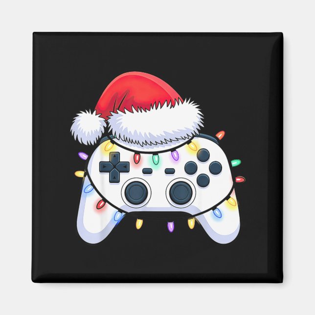 Íman Controlador de Video Game Chapéu de Natal do Papai (Frente)