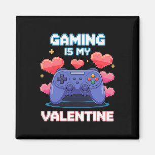 Íman Controlador de Video Game Pixel Hearts para o Dia 