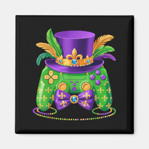 Íman Controlador de videogame Mardi Gras Chapéu de bobo