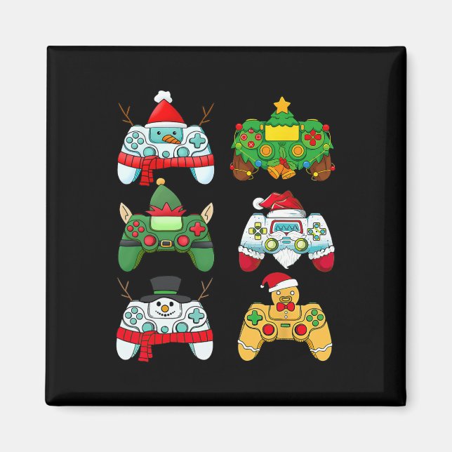 Íman Controladora de videogame Santa Hat Gamer Boys Xma (Frente)