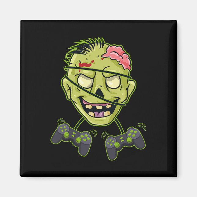 Íman Controladores de Vídeo Gamer Zombie do Halloween M (Frente)