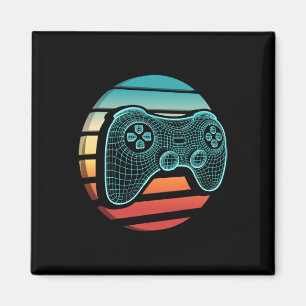 Íman Controle de Jogo de Vídeo Vintage Retro Gamer Pôr