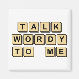 Íman Conversa Wordy a mim ímã de madeira do azulejo