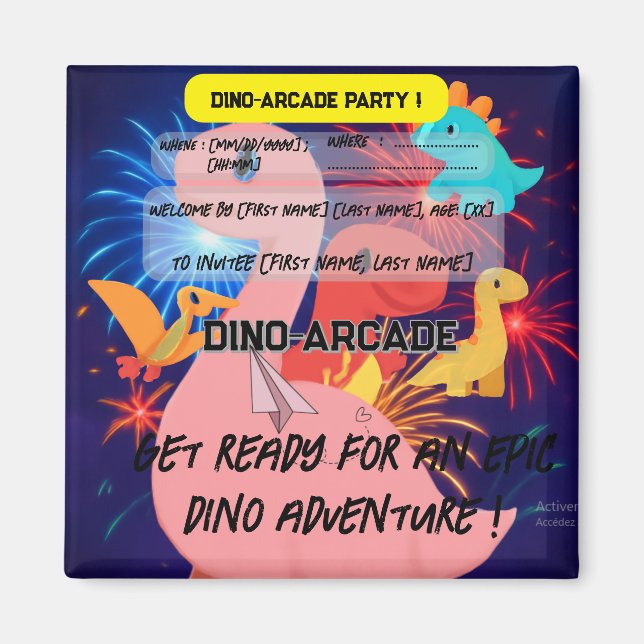 Íman Convite de aniversário - Magnet (Frente)