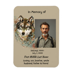 Íman Convite de Arte de Lobo Memorial de Lembrança
