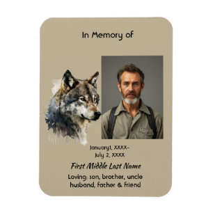 Íman Convite de Arte de Lobo Memorial de Lembrança
