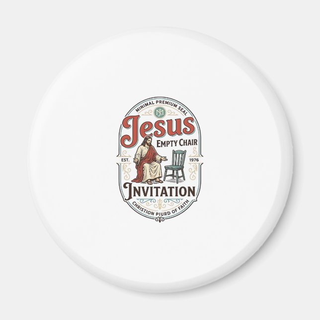 Íman Convite de Cadeira Vazia de Jesus Convite de Cadei (Frente)