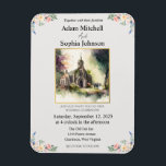 Íman Convite de casamento de Aquarela da Igreja Tradici<br><div class="desc">Este design de Aquarela Tradicional com decoração floral irá certamente apanhar o olho,  com uma fotografia ediável no seu centro,  mas com uma aquarela de uma igreja. Edite seus nomes,  e a data e você está bem para ir! No entanto,  se desejar,  você também poderá editar o texto!</div>
