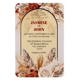 Íman Convite De Casamento De Outono Rustic Boho