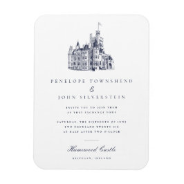 Íman Convite de Casamento Elegante Castelo Vintage
