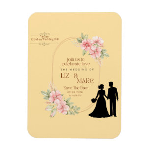 Íman Convite De Casamento Floral Elegante