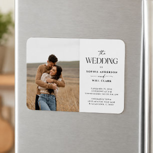 Íman Convite de Casamento Modern Whimsy com Foto