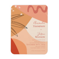 Convite De Casamento Terracotta Abstrato De Desenh