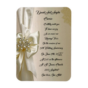 Íman Convite de Casamento Vintage Elegante – Dourado Or