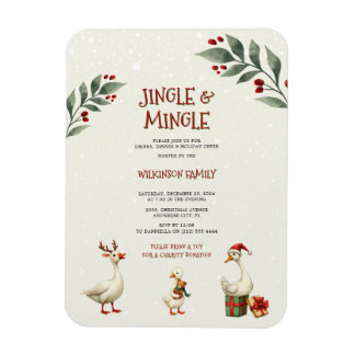 Íman Convite de festas de Jingle Mingle em Gês de Natal