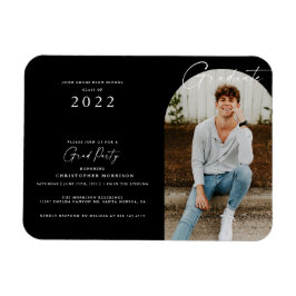 Íman Convite de Formatura Minimalista Preto/Branco