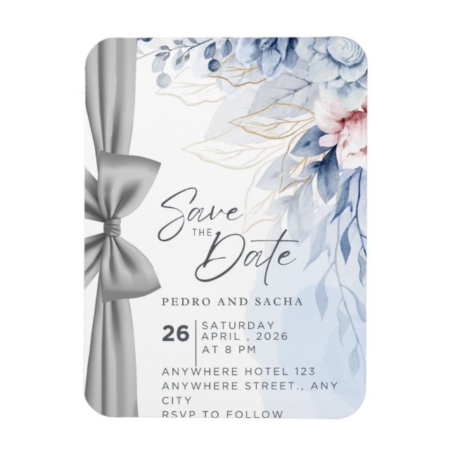 Íman Convite de Painel de Layout Visual de Casamento Mo (Vertical)