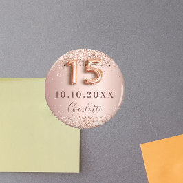 Íman Convite de salva data brilhante em rosa dourado pa