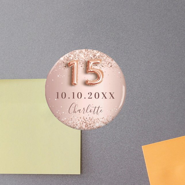 Íman Convite de salva data brilhante em rosa dourado pa (Criador carregado)