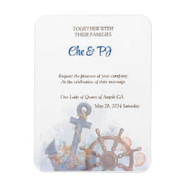 Íman Convite de Tema de Casamento em Praia Náutica