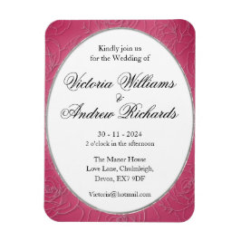 Íman Convite flexível para casamento com ímãs, rosa cor