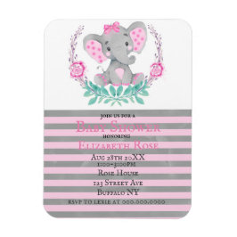 Íman Convite para Chá de fraldas de Elefante Cute Water