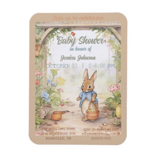 Íman Convite para Chá de fraldas Peter Rabbit
