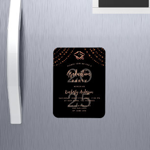 Íman Convite para estrelas rosa de ouro festa de format