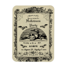 Íman Convite para Festa de Halloween em Vintage Gothic