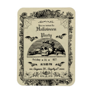 Íman Convite para Festa de Halloween em Vintage Gothic