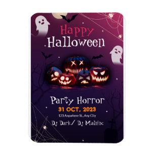 Íman Convite para Festa de Halloween, Festa de Terror H