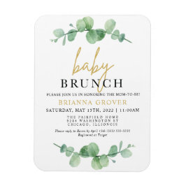 Íman Convite para o Chá de fraldas Eucalyptus Brunch