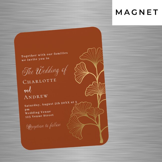 Íman Convite para ouro de folha de verruga de casamento (Criador carregado)