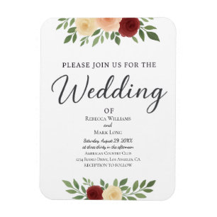 Íman Convite Simples De Casamento De Fotografias De Sob