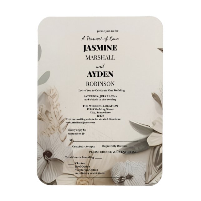 Íman Convites personalizados elegantes (Vertical)