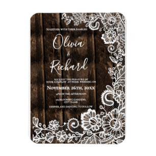 Íman Convocação Floral para Casamento Floral de Madeira