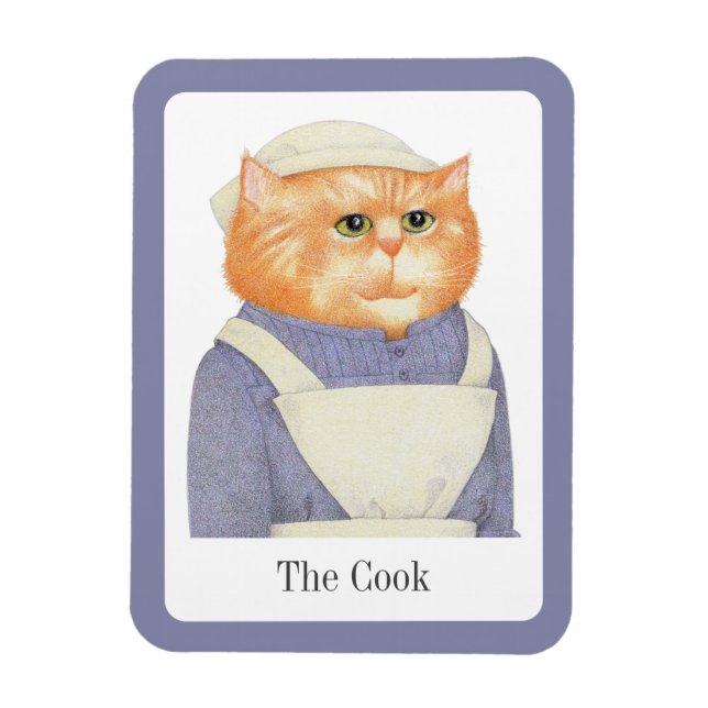 Íman COOK CAT 3x4 Magnet flexível + texto (Vertical)
