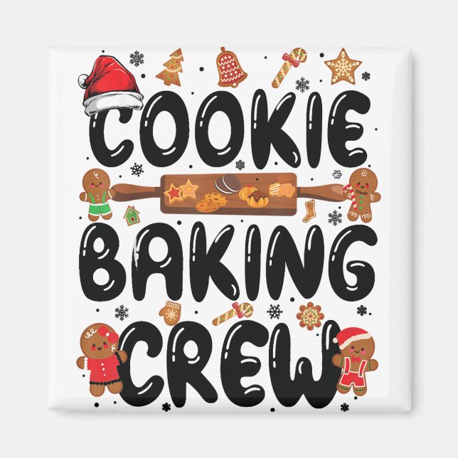 Íman Cookie Baking Crew Família Natal Gingerpão Te (Frente)