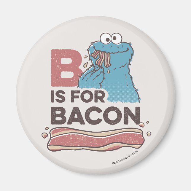 Íman Cookie Monster | B é de Bacon (Frente)