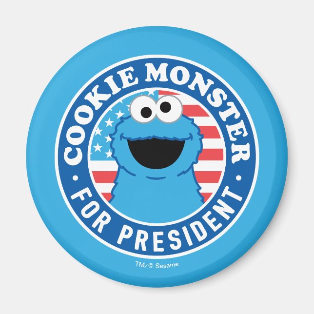 Íman Cookie Monster para Presidente (Frente)