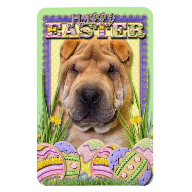 Íman Cookies de Ovos de Páscoa - Shar Pei (Vertical)