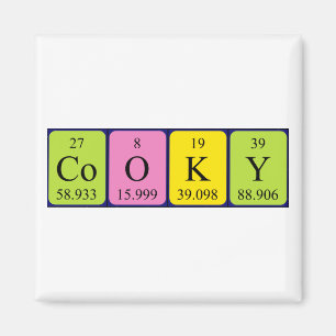 Íman Cooky com o ímã de mesa periódica