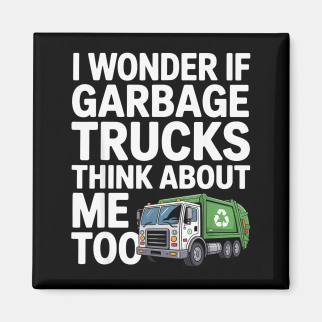 Íman Cool Garbage Truck Design For Men Women Trash Garb (Frente)