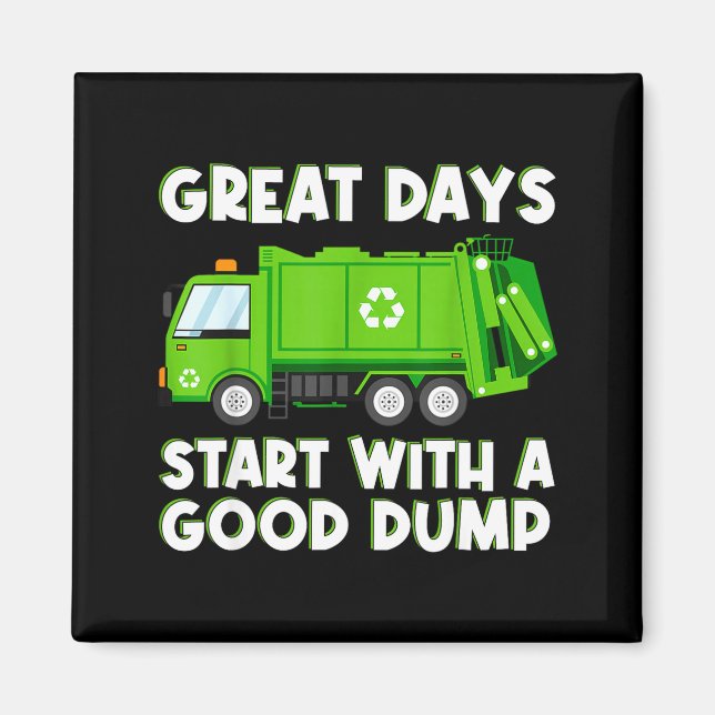 Íman Cool Garbage Truck Good Dump Truck Men Kids Boys T (Frente)