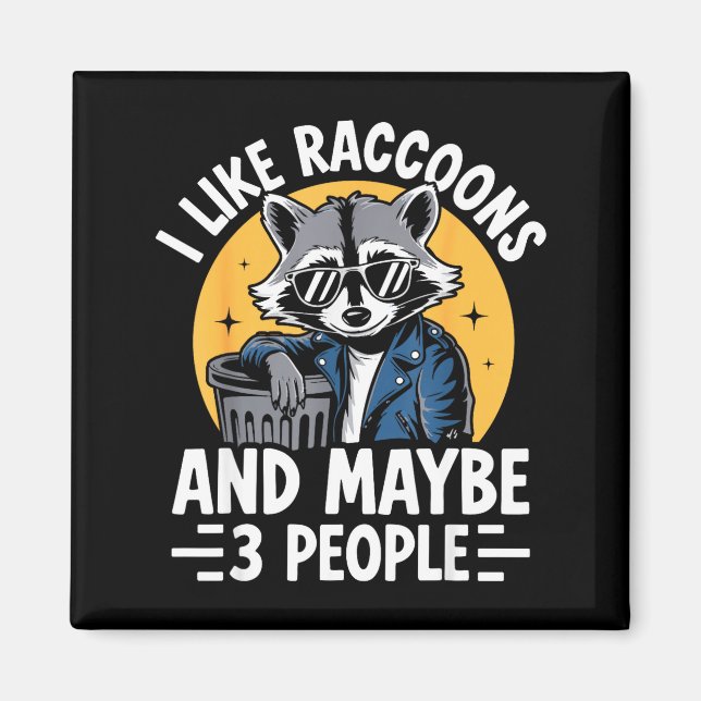 Íman Cool Raccoon Tee For Men Women Kids Racoon Raccoon (Frente)