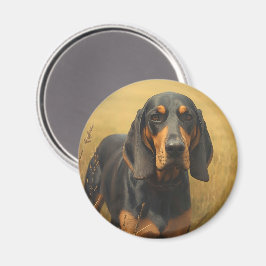 Íman Coonhound Preto e Castanho