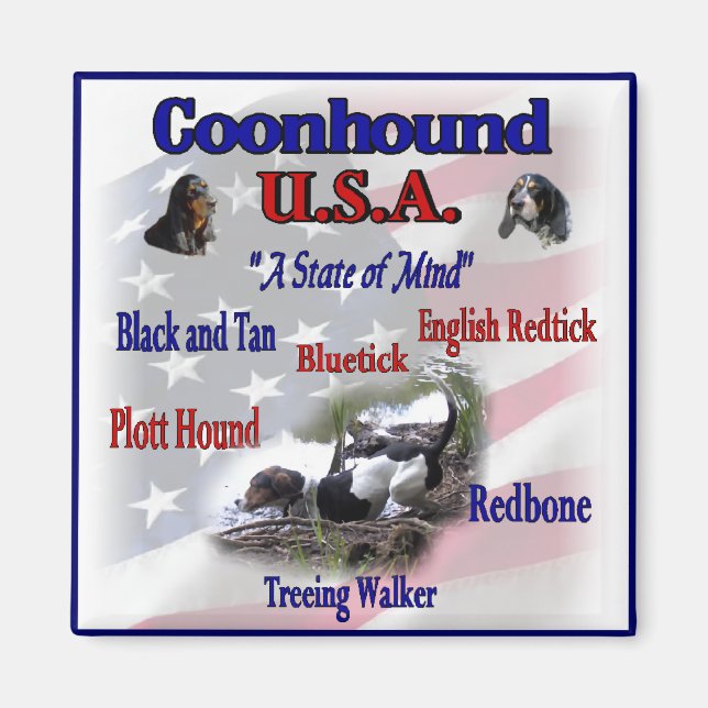 Íman Coonhound USA Gifts (Frente)