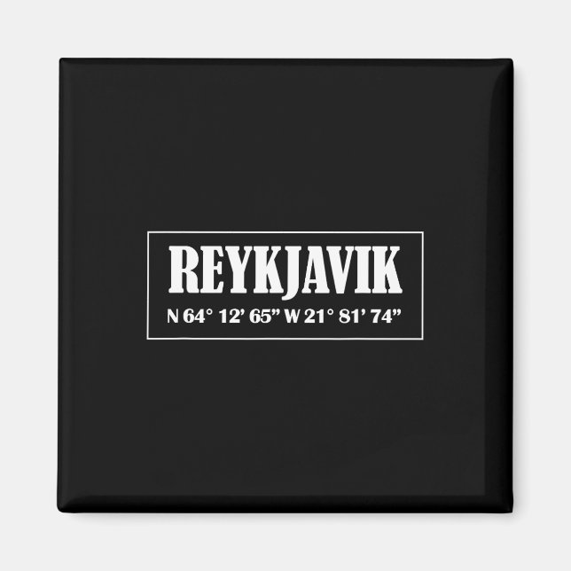 Íman Coordenadas da Cidade de Reykjavik Islândia  (Frente)